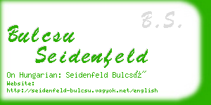 bulcsu seidenfeld business card